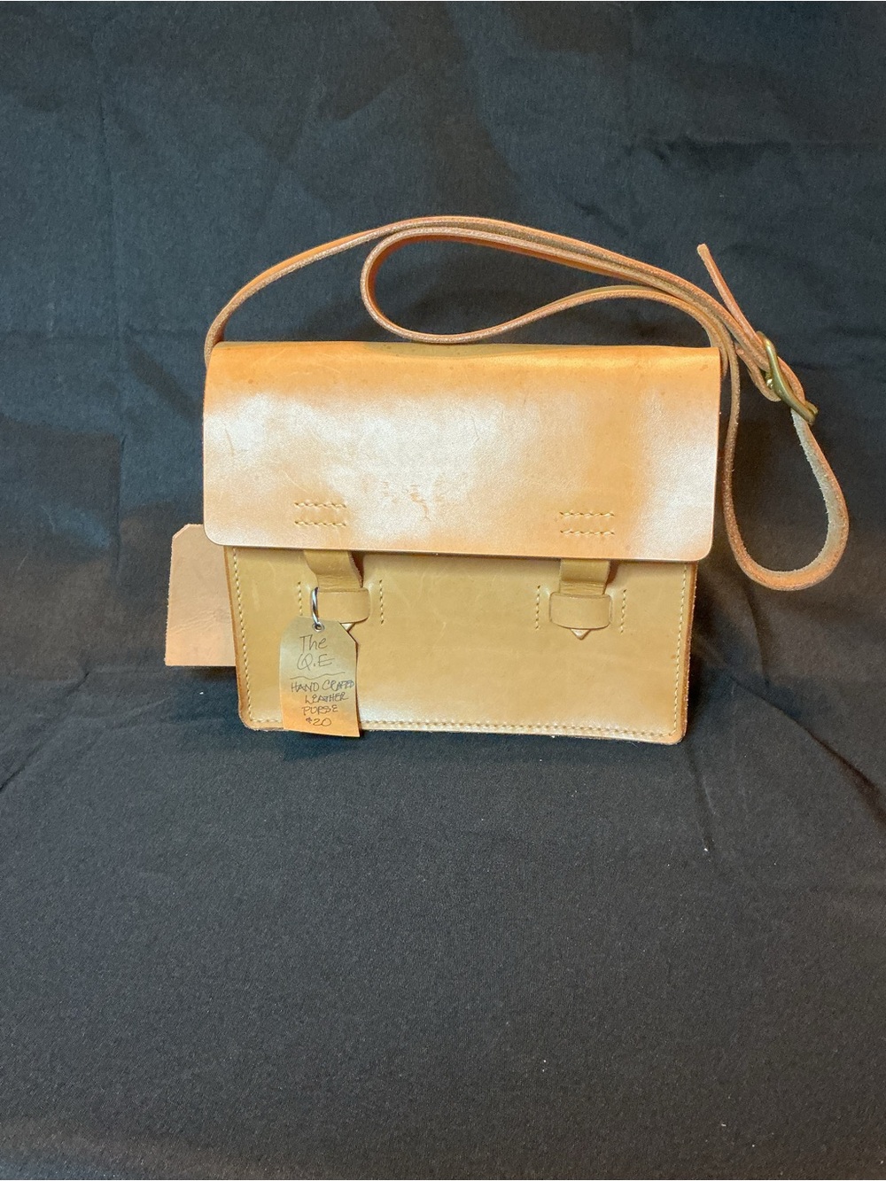 Handcrafted Tan Leather Crossbody Bag